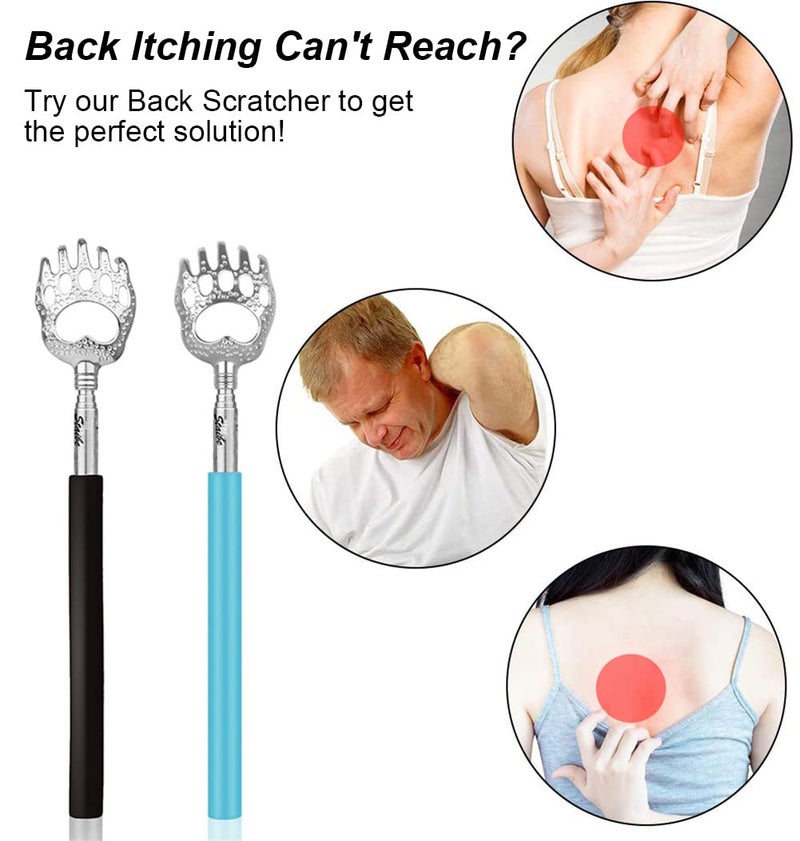 StaiBC Telescopic Back Scratcher and Hand Held Scalp Head Massagers Kit 2 Pieces of Back Scratchers and 2 Pieces of Head Massagers (Random Colors) - Image 4